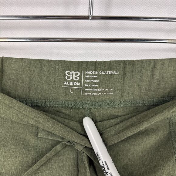Albion Size Large Jetsetter Jogger Pants Sage Green Zip Ankle Pockets Travel - Picture 10 of 10
